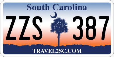 SC license plate ZZS387