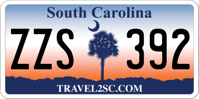 SC license plate ZZS392