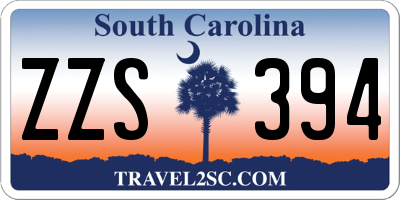 SC license plate ZZS394