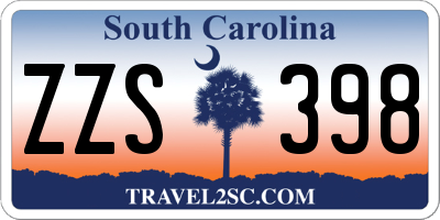 SC license plate ZZS398