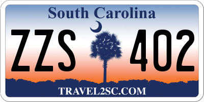 SC license plate ZZS402