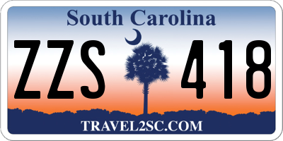 SC license plate ZZS418