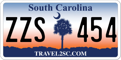SC license plate ZZS454