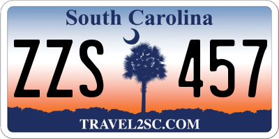 SC license plate ZZS457