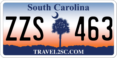 SC license plate ZZS463