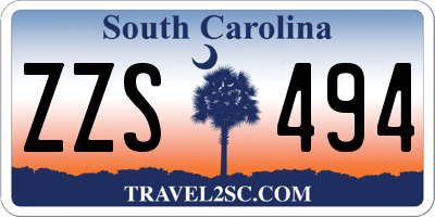 SC license plate ZZS494