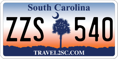 SC license plate ZZS540