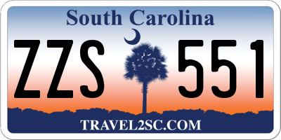 SC license plate ZZS551