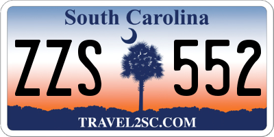 SC license plate ZZS552