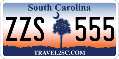 SC license plate ZZS555