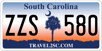 SC license plate ZZS580