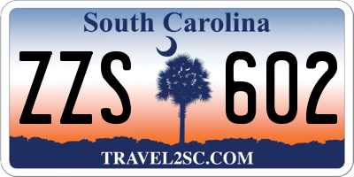 SC license plate ZZS602