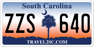 SC license plate ZZS640