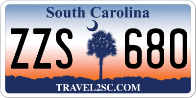 SC license plate ZZS680