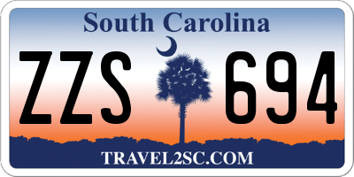 SC license plate ZZS694