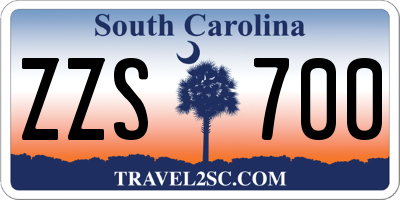 SC license plate ZZS700