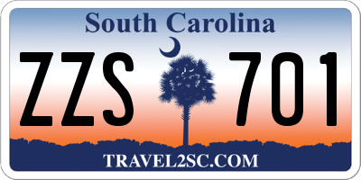 SC license plate ZZS701
