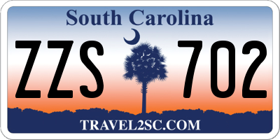SC license plate ZZS702