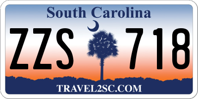 SC license plate ZZS718