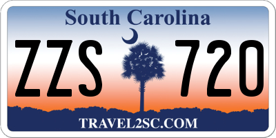 SC license plate ZZS720