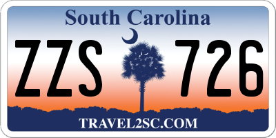 SC license plate ZZS726