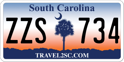 SC license plate ZZS734