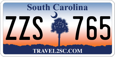 SC license plate ZZS765