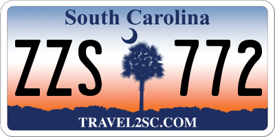 SC license plate ZZS772