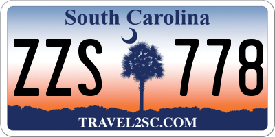 SC license plate ZZS778