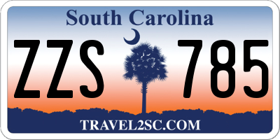 SC license plate ZZS785