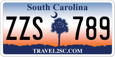 SC license plate ZZS789