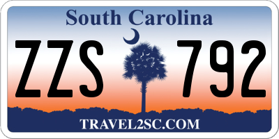 SC license plate ZZS792