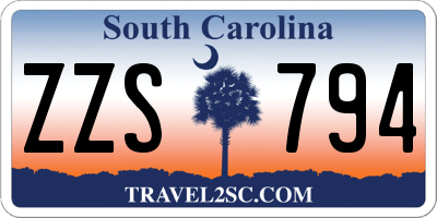 SC license plate ZZS794
