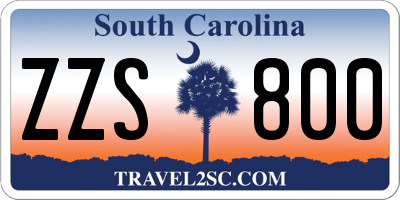 SC license plate ZZS800