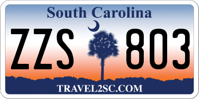 SC license plate ZZS803