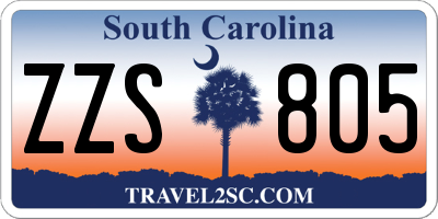 SC license plate ZZS805