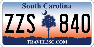 SC license plate ZZS840