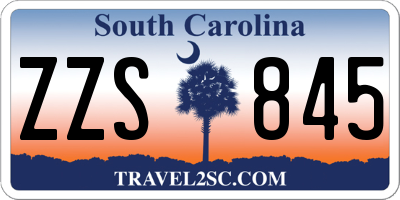 SC license plate ZZS845