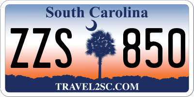 SC license plate ZZS850