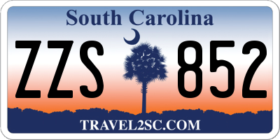 SC license plate ZZS852