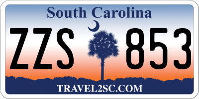 SC license plate ZZS853