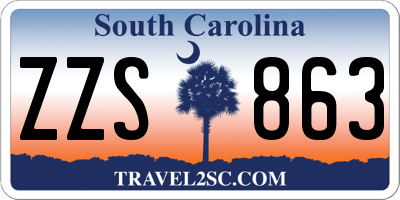 SC license plate ZZS863