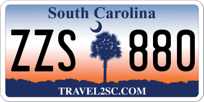 SC license plate ZZS880