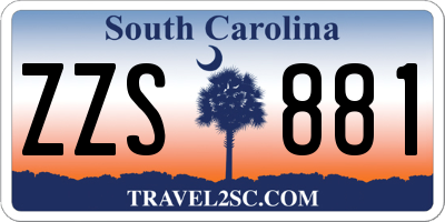 SC license plate ZZS881