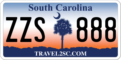 SC license plate ZZS888