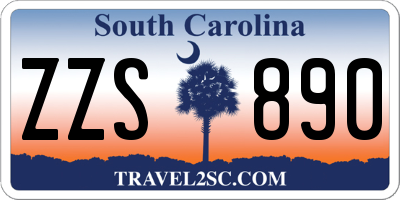 SC license plate ZZS890