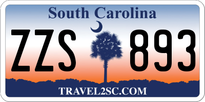 SC license plate ZZS893