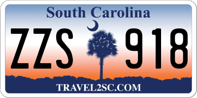 SC license plate ZZS918