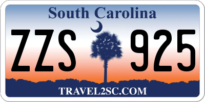 SC license plate ZZS925