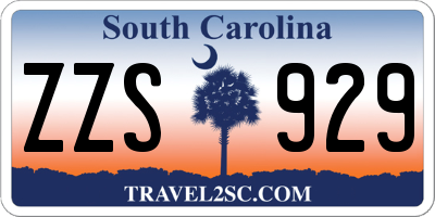 SC license plate ZZS929